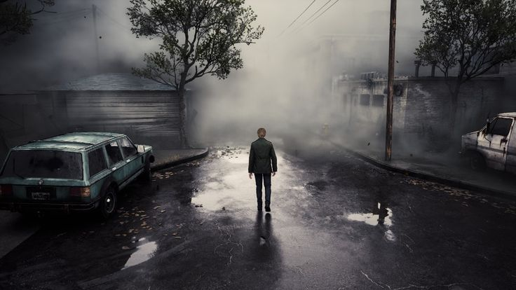 Foggy street in Silent Hill